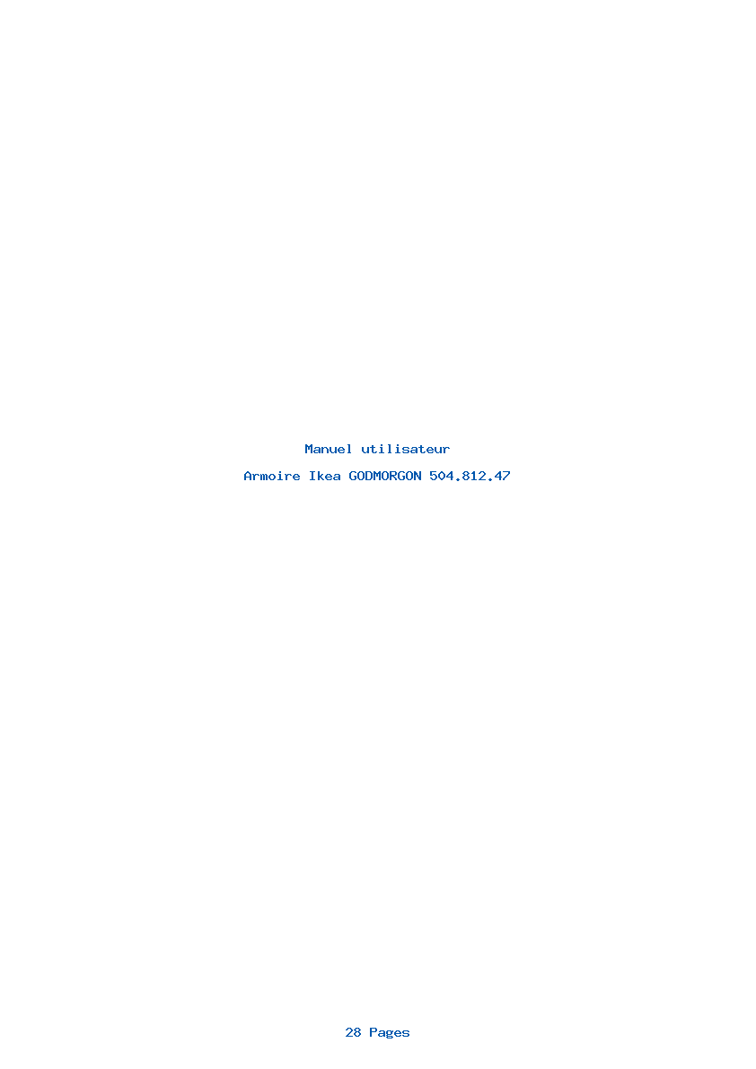 Page 1 de la notice Manuel utilisateur Ikea GODMORGON 504.812.47