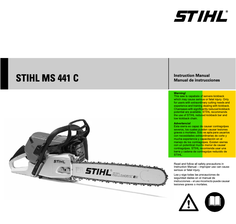 Page 1 de la notice Manuel utilisateur Stihl MS 441 C
