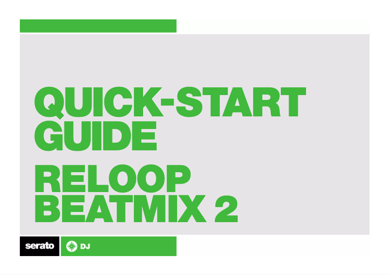 Page 1 de la notice Manuel utilisateur Serato Reloop Beatmix 2 DJ