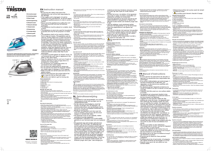 Page 1 de la notice Manuel utilisateur TriStar ST-8147