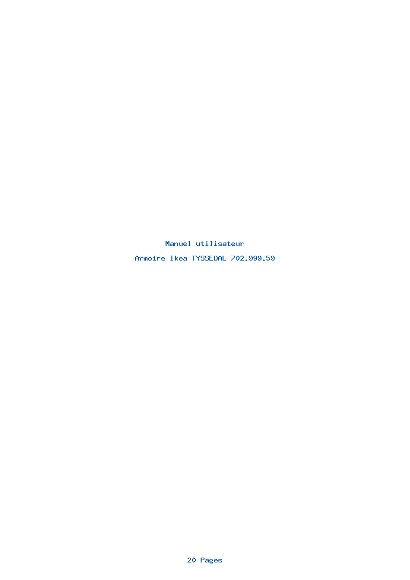 Page 1 de la notice Manuel utilisateur Ikea TYSSEDAL 702.999.59