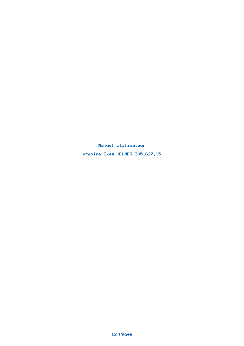 Page 1 de la notice Manuel utilisateur Ikea HELMER 305.627.15