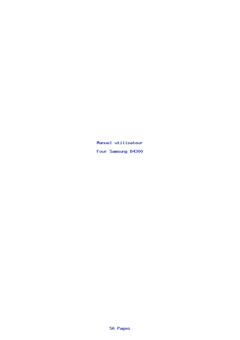Page 1 de la notice Manuel utilisateur Samsung B4300