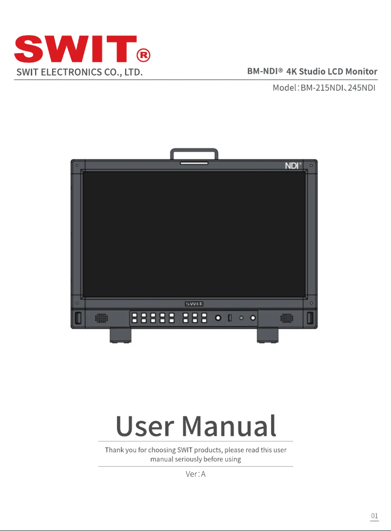 Page 1 de la notice Manuel utilisateur SWIT BM-245-NDI