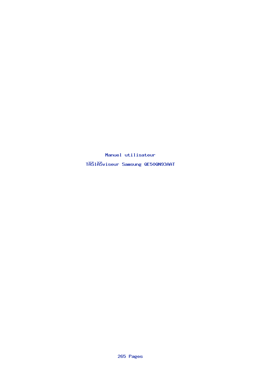 Page 1 de la notice Manuel utilisateur Samsung QE50QN93AAT