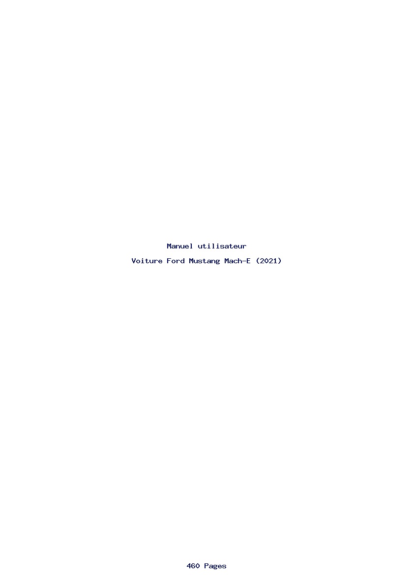 Page 1 de la notice Manuel utilisateur Ford Mustang Mach-E (2021)