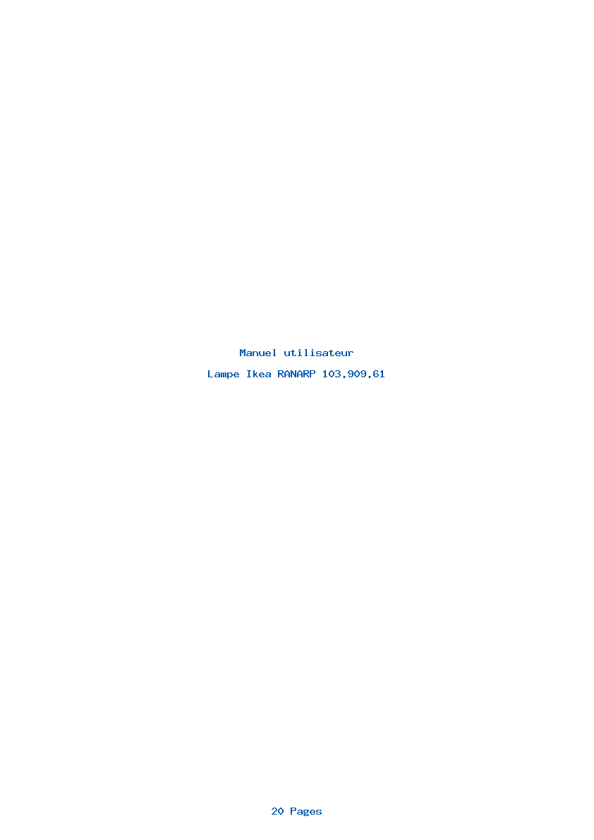 Page 1 de la notice Manuel utilisateur Ikea RANARP 103.909.61
