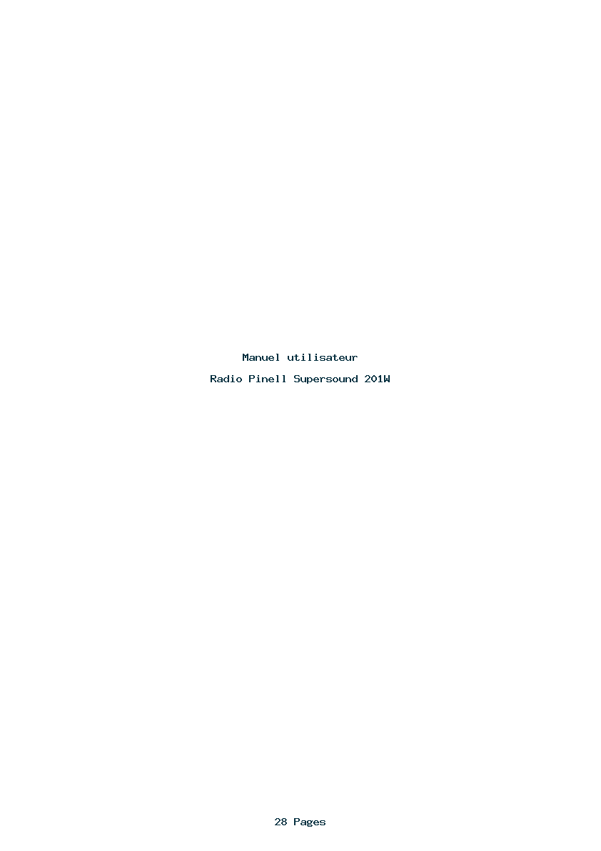 Page 1 de la notice Manuel utilisateur Pinell Supersound 201W