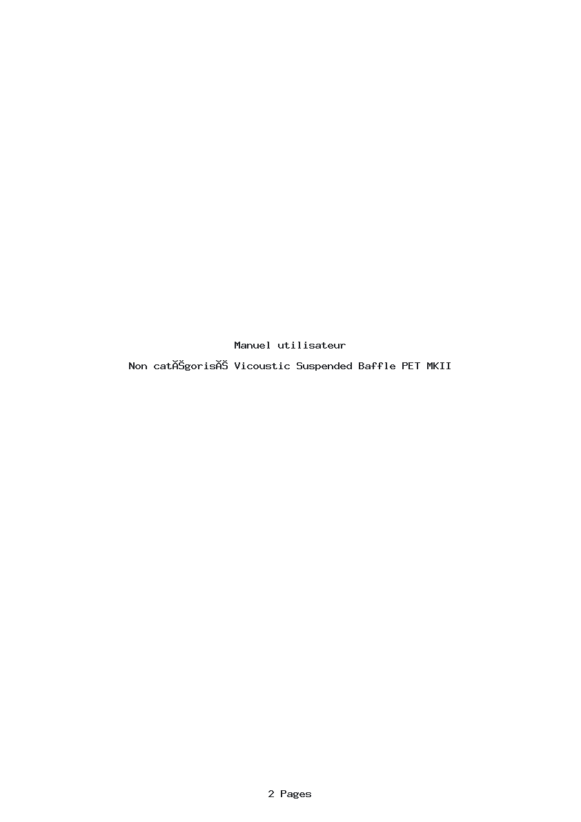 Page 1 de la notice Manuel utilisateur Vicoustic Suspended Baffle PET MKII