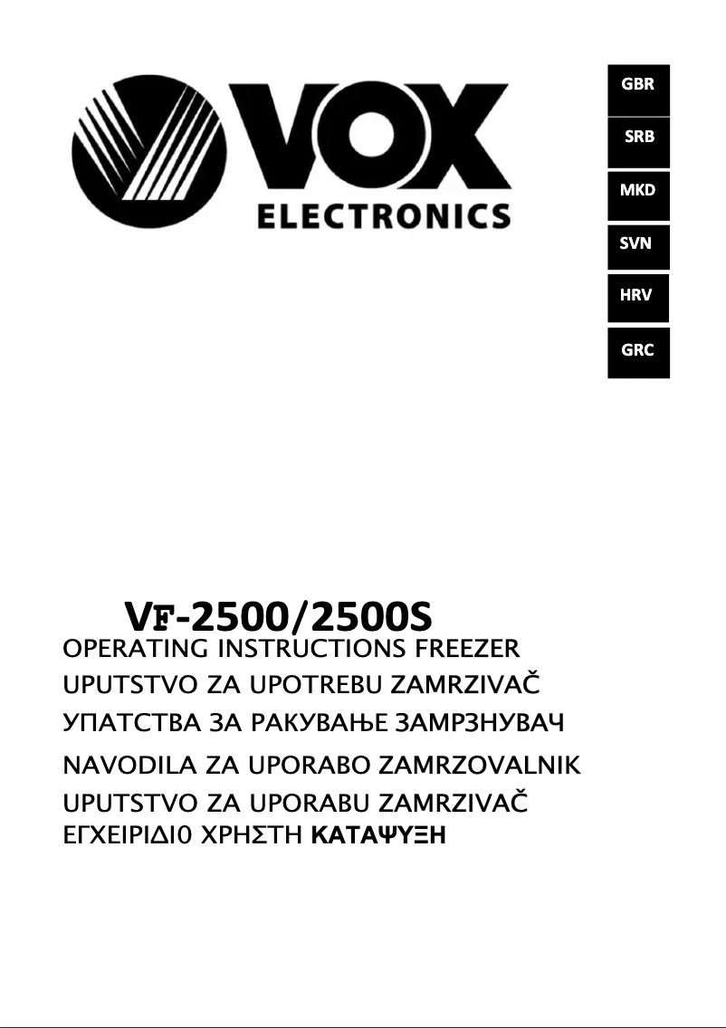 Página 1 del manual Manual de usuario VOX VF2500S