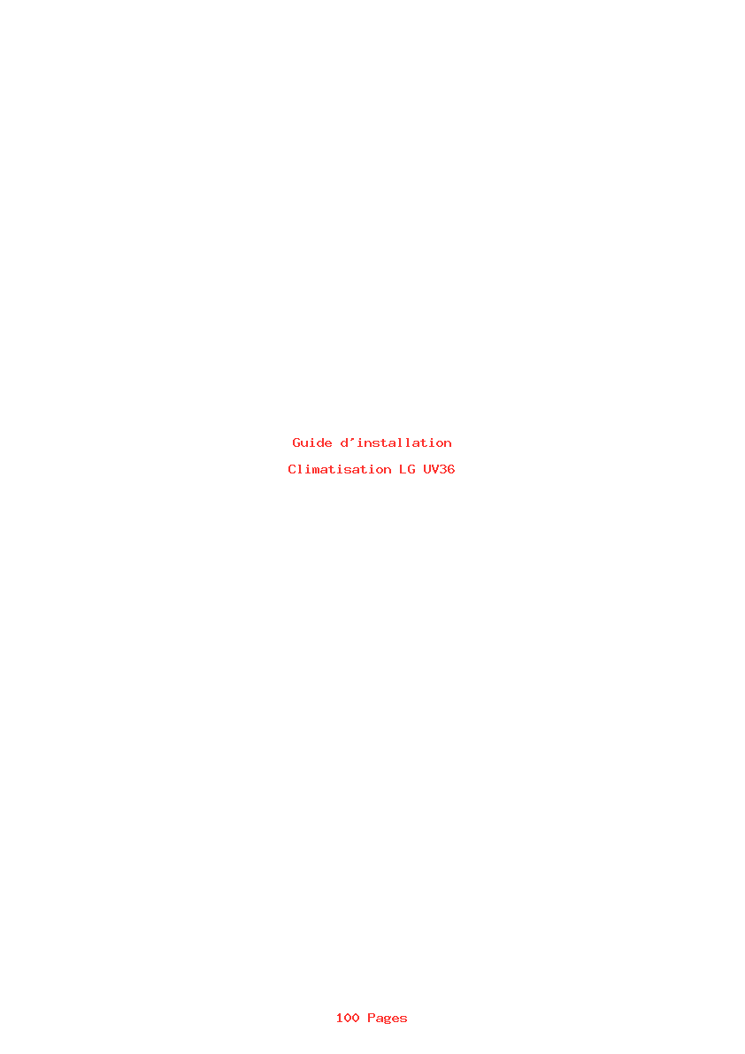 Page 1 de la notice Guide d'installation LG UV36