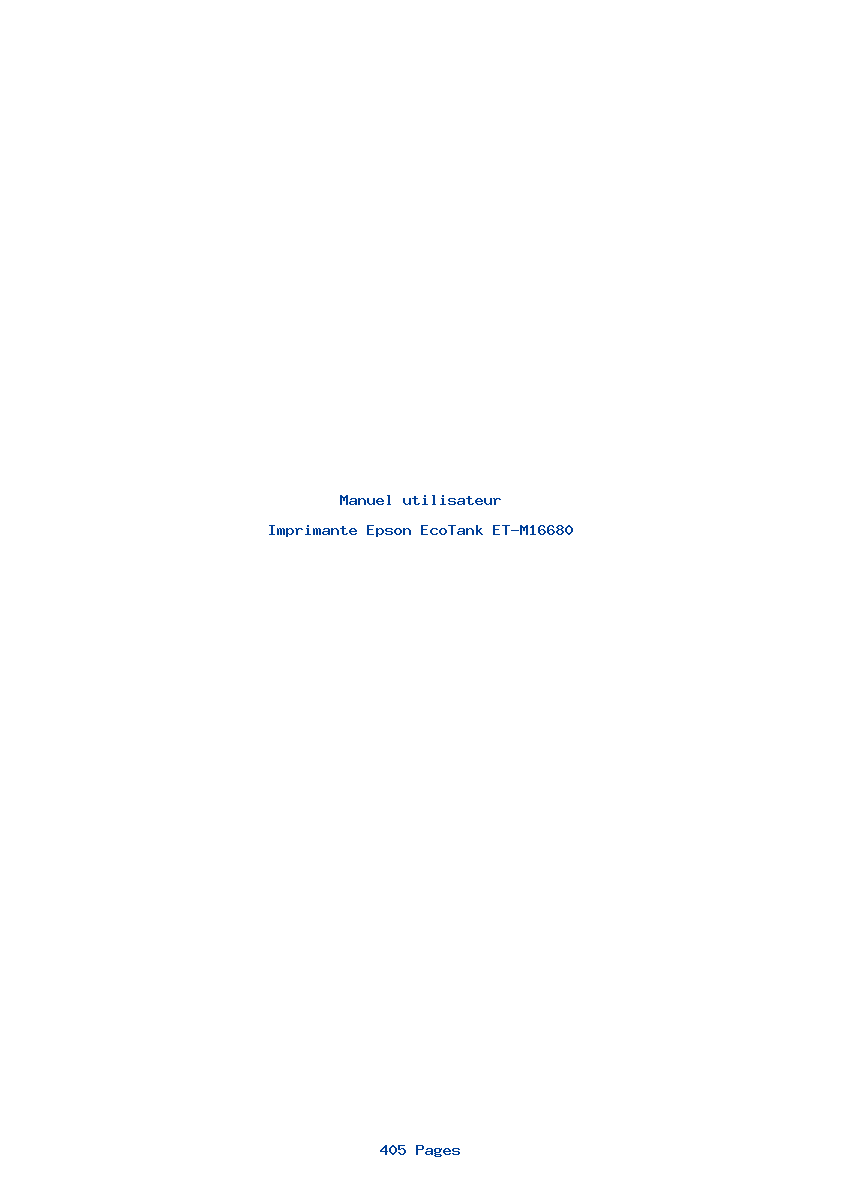 Page 1 de la notice Manuel utilisateur Epson EcoTank ET-M16680