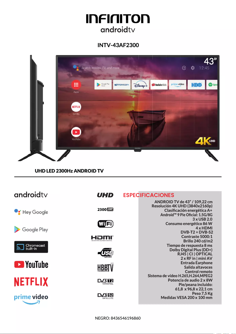 Página 1 del manual Manual de usuario Infiniton INTV-43AF2300