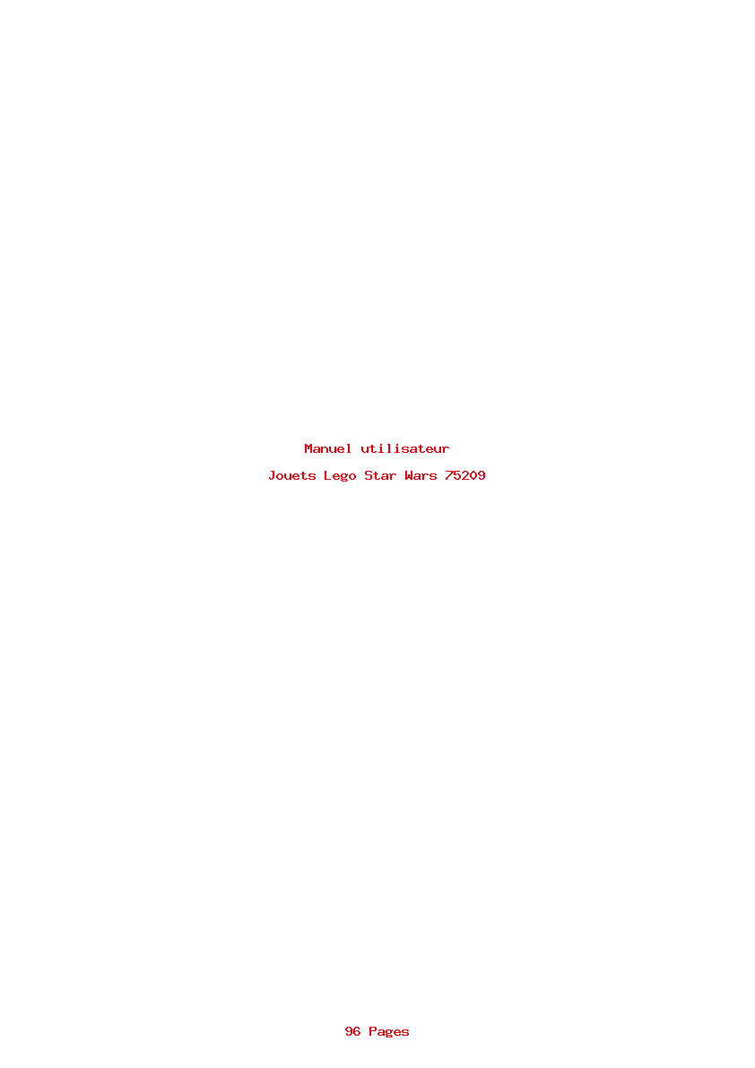 Page 1 de la notice Manuel utilisateur Lego Star Wars 75209