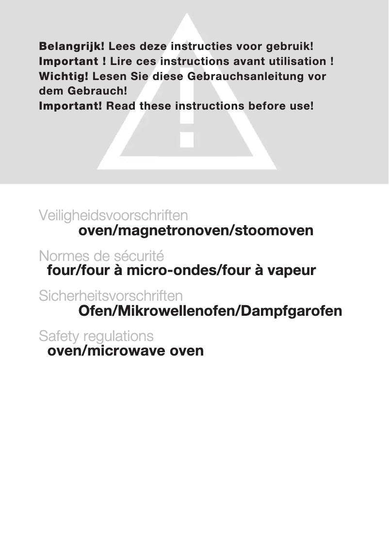 Page 1 de la notice Instructions de sécurité Atag CS4492B