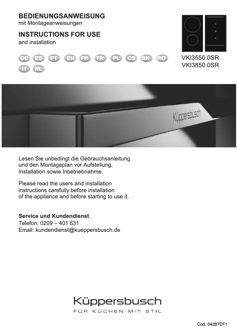 Página 1 del manual Manual de usuario Küppersbusch VKI3850.0SR