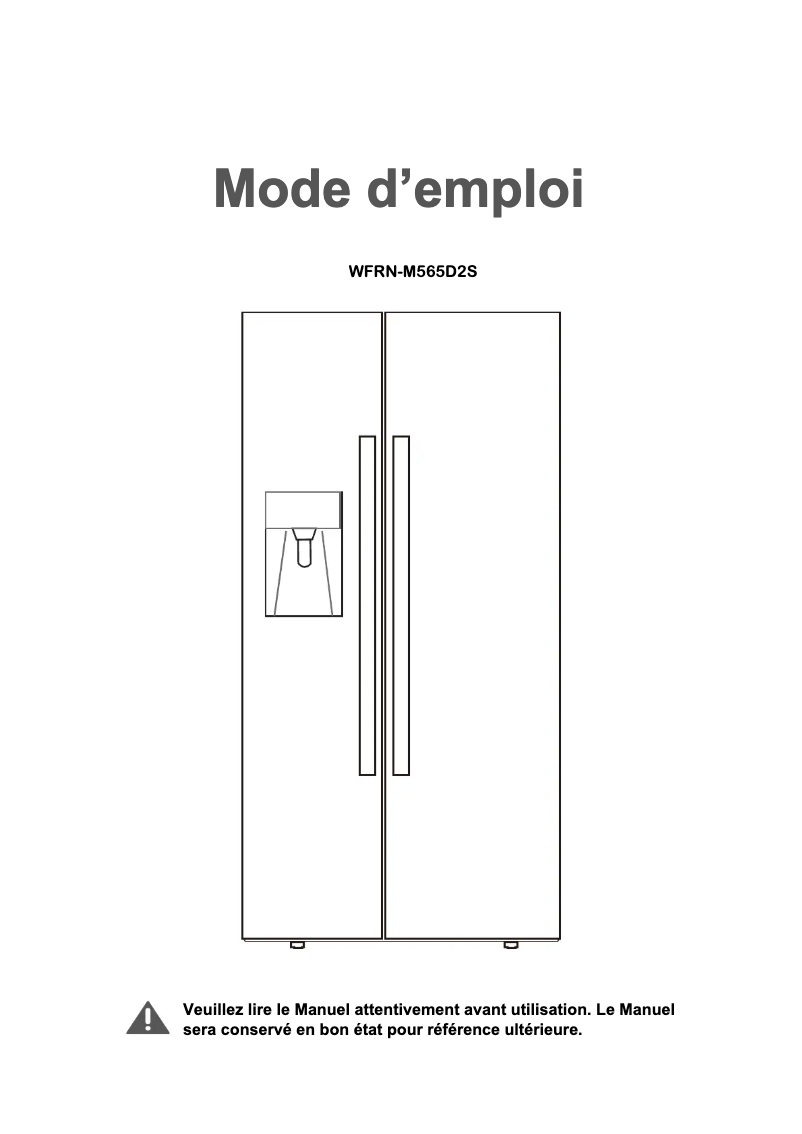 Page 1 of the manual User Manual Winia WFRN-M565D2S