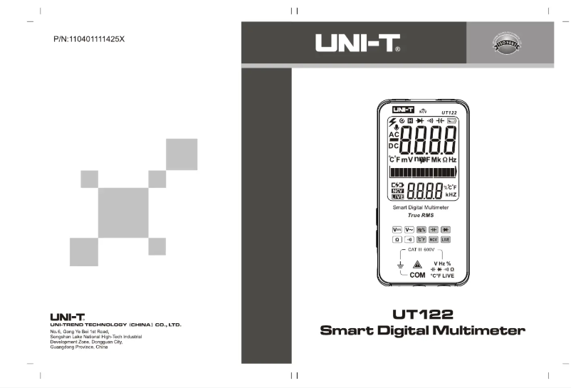 Page 1 of the manual User Manual Uni-T UT122