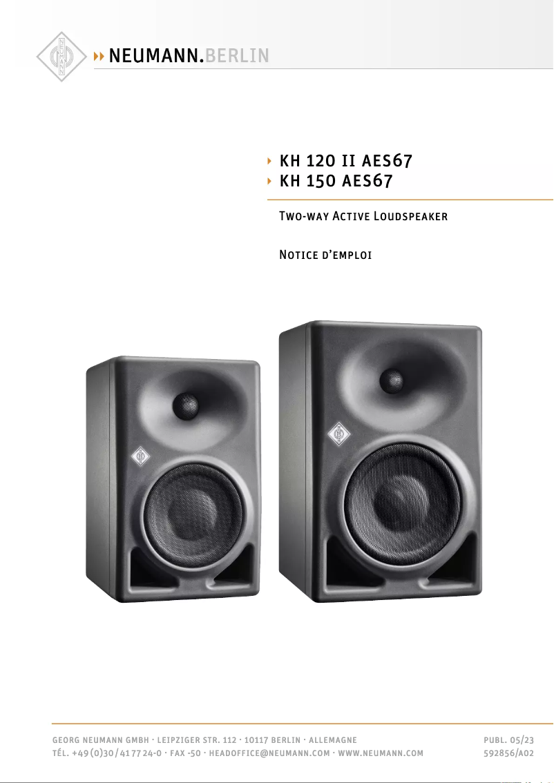 Page 1 de la notice Manuel utilisateur Neumann KK 104 S