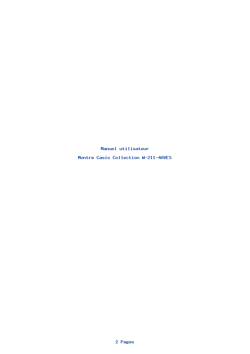 Page 1 de la notice Manuel utilisateur Casio Collection W-211-4AVES
