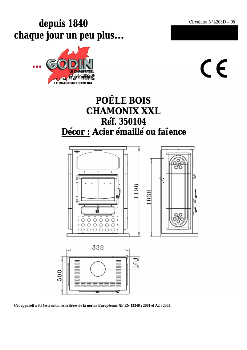 Page 1 de la notice Manuel utilisateur Godin Chamonix XXL