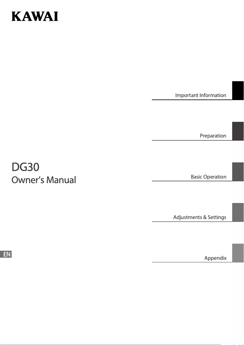 Página 1 del manual Manual de usuario Kawai DG30