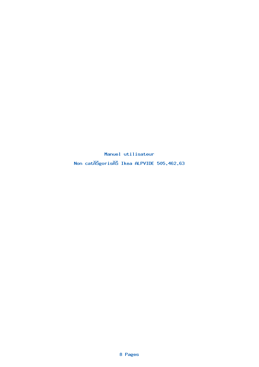 Page 1 de la notice Manuel utilisateur Ikea ALPVIDE 505.462.63