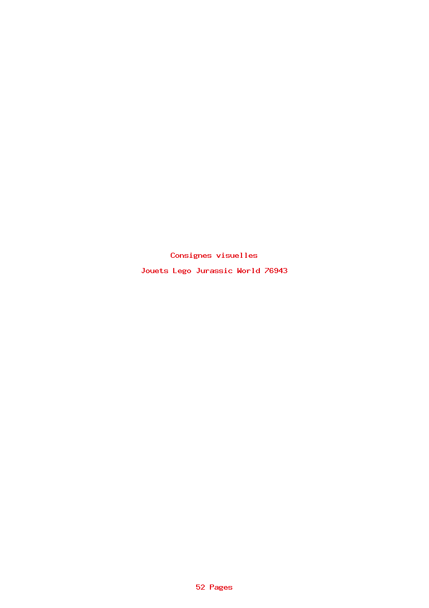 Page 1 de la notice Consignes visuelles Lego Jurassic World 76943