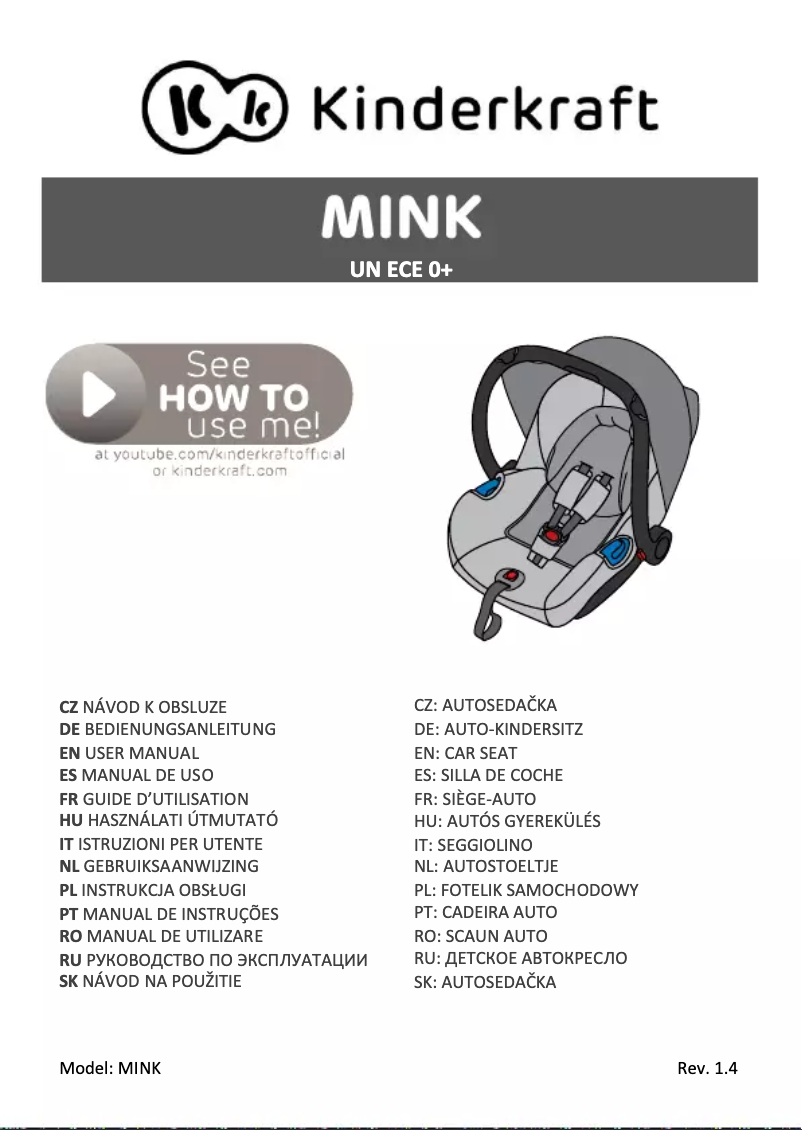 Page 1 of the manual User Manual Kindercraft MINK