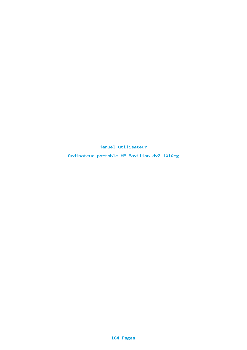 Page 1 de la notice Manuel utilisateur HP Pavilion dv7-1010eg