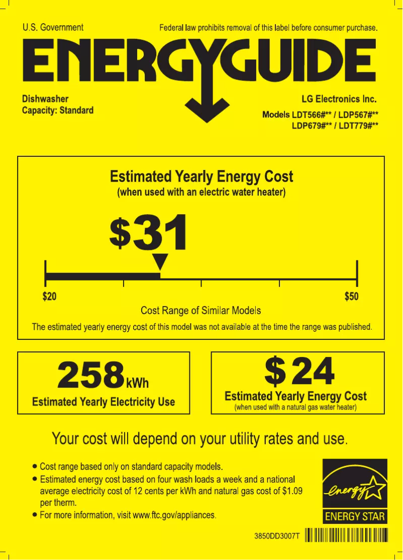 Page 1 of the manual Energy Label LG LDP6797BD