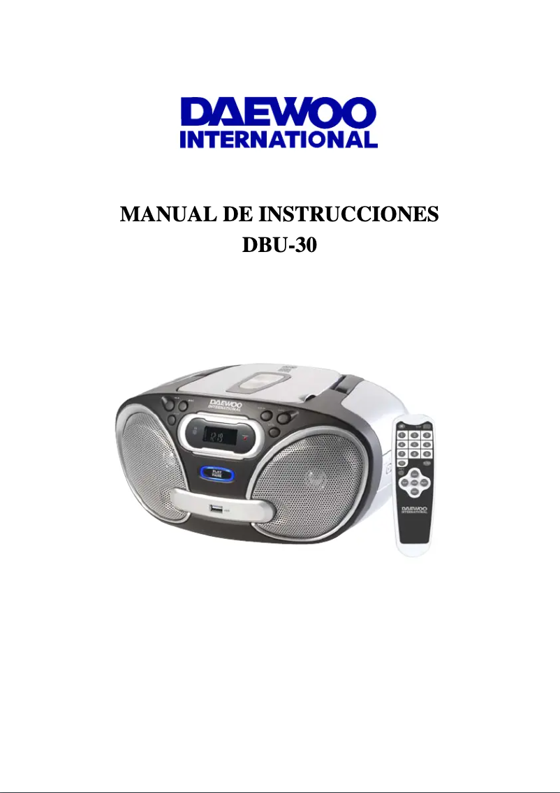 Page 1 de la notice Manuel utilisateur Daewoo DBU-30