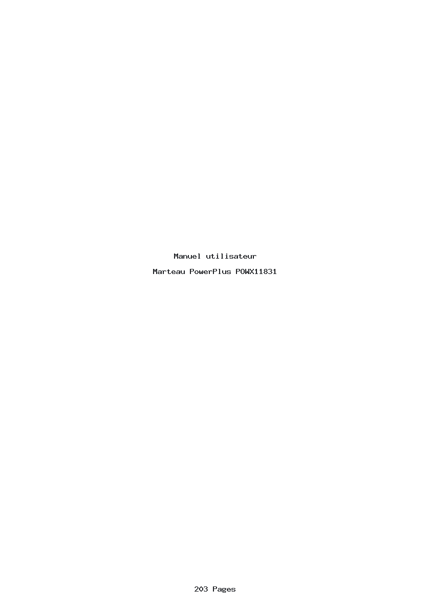 Page 1 de la notice Manuel utilisateur PowerPlus POWX11831