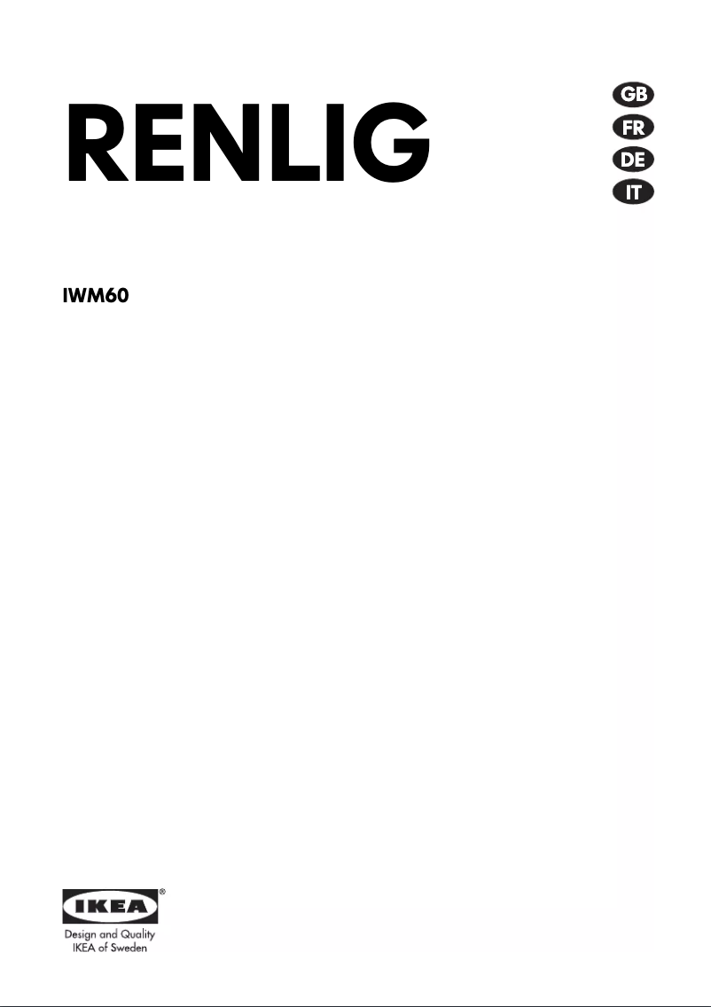 Page 1 de la notice Manuel utilisateur Ikea RENLIG IWM60