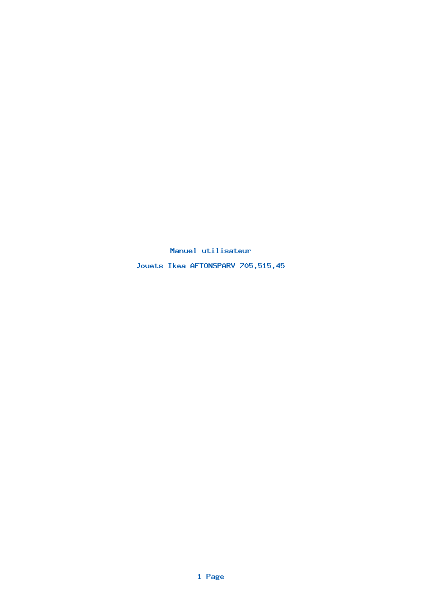 Page 1 de la notice Manuel utilisateur Ikea AFTONSPARV 705.515.45