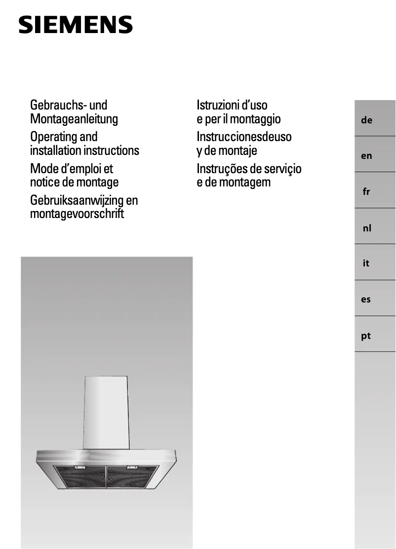 Page 1 de la notice Manuel utilisateur Siemens LC957BA40