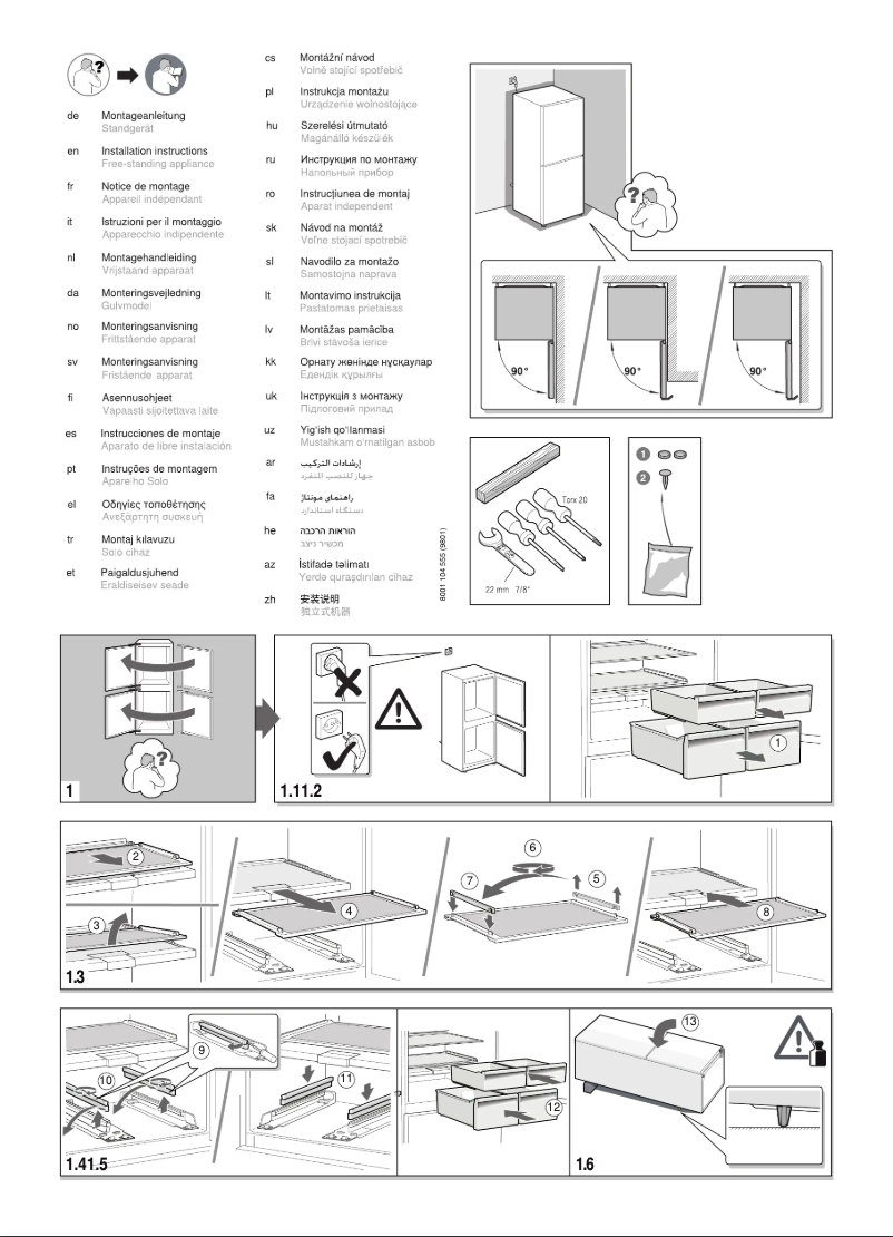 Page 1 de la notice Instructions / montage Profilo BD3086W3DN