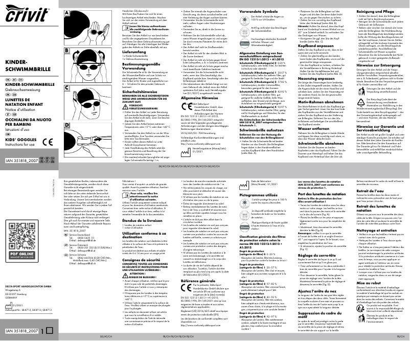 Page 1 de la notice Manuel utilisateur Crivit IAN 351818
