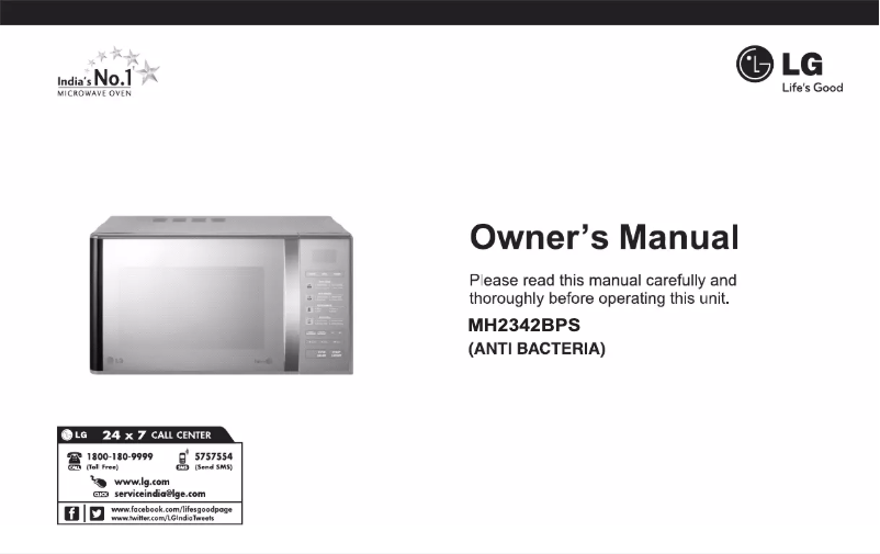 Page 1 de la notice Manuel utilisateur LG MH2342BPS