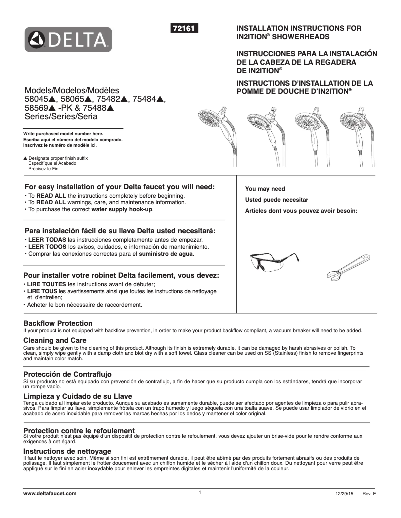 Página 1 del manual Manual de usuario Delta 58065