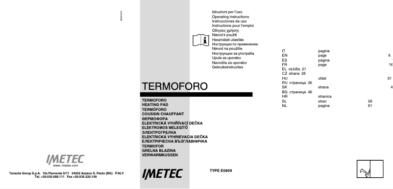 Page 1 de la notice Manuel utilisateur Imetec E0809