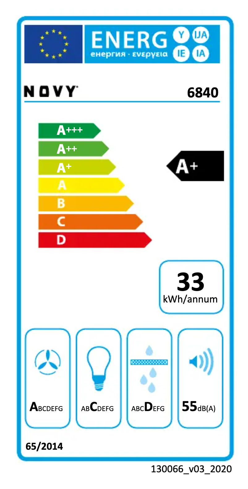 Page 1 de la notice Label énergétique Novy Pure'line 6840