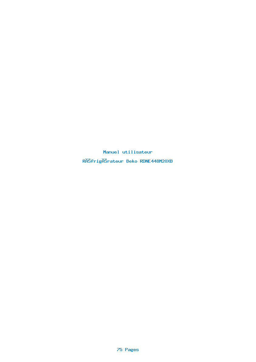Page 1 de la notice Manuel utilisateur Beko RDNE448M20XB