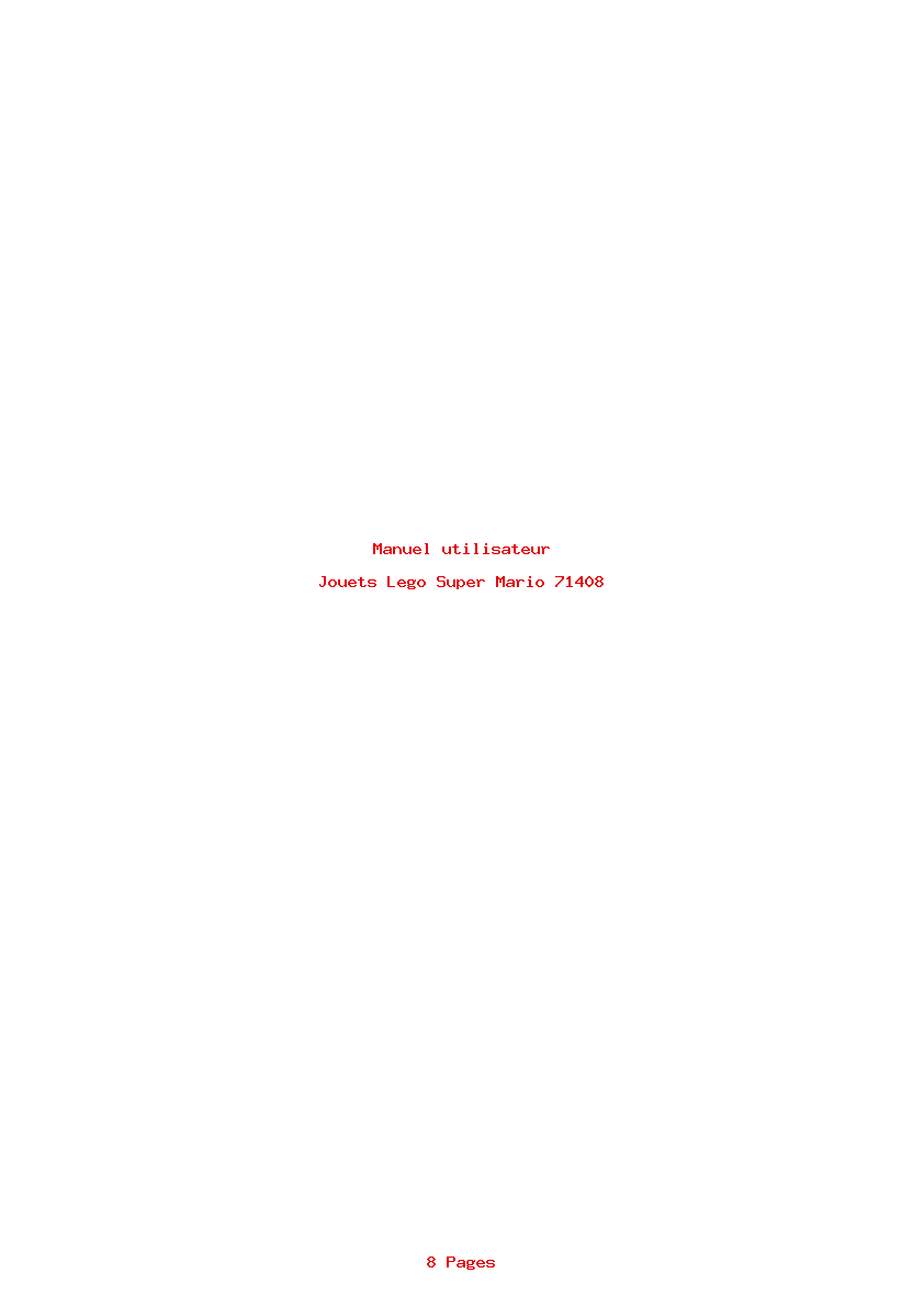 Page 1 de la notice Manuel utilisateur Lego Super Mario 71408