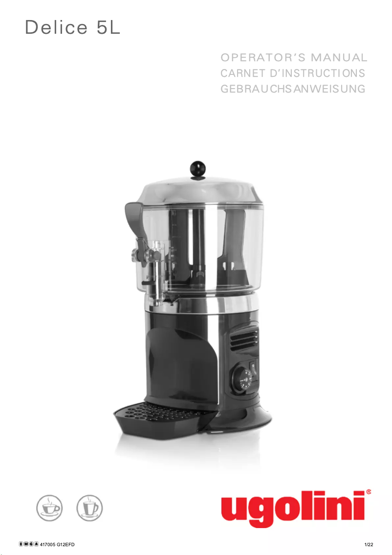 Página 1 del manual Manual de usuario Ugolini Delice 5L