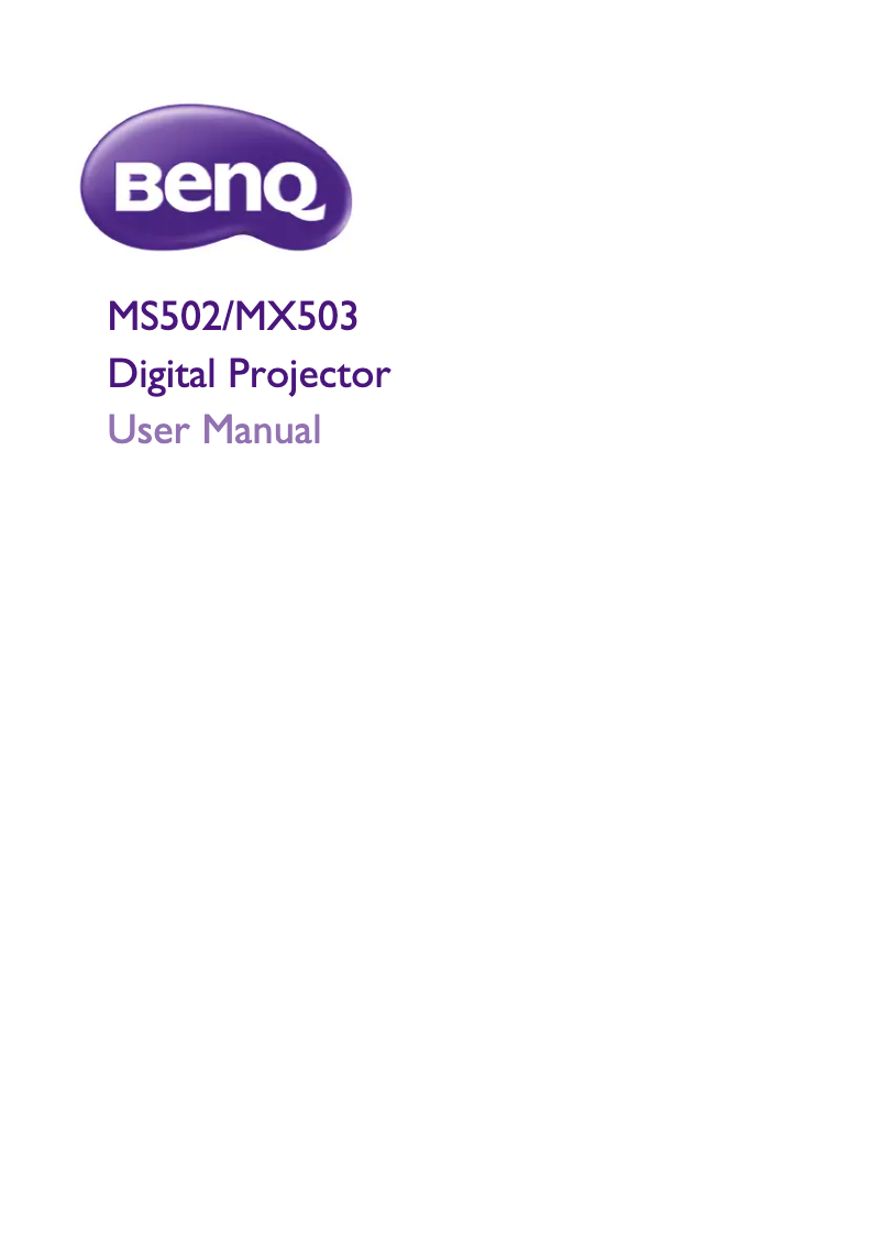 Page 1 de la notice Manuel utilisateur BenQ MX503