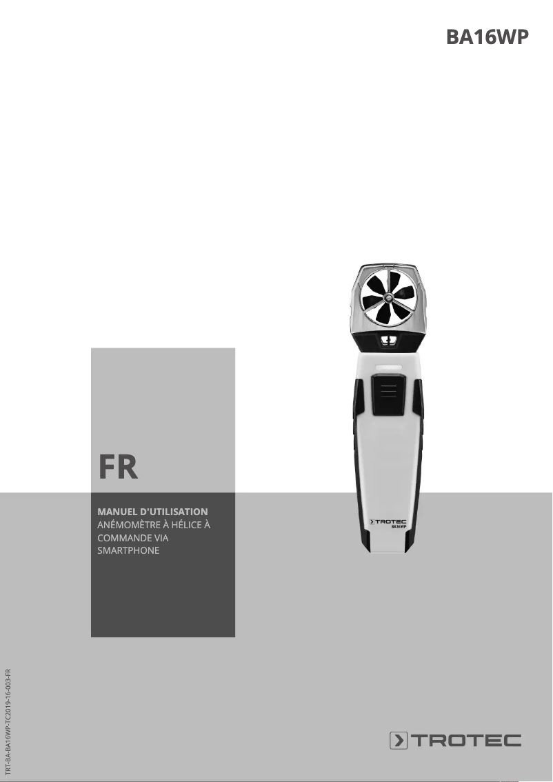 Page 1 de la notice Manuel utilisateur Trotec BA16WP