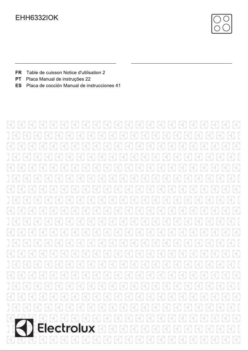 Page 1 de la notice Manuel utilisateur Electrolux EHH6332IOK