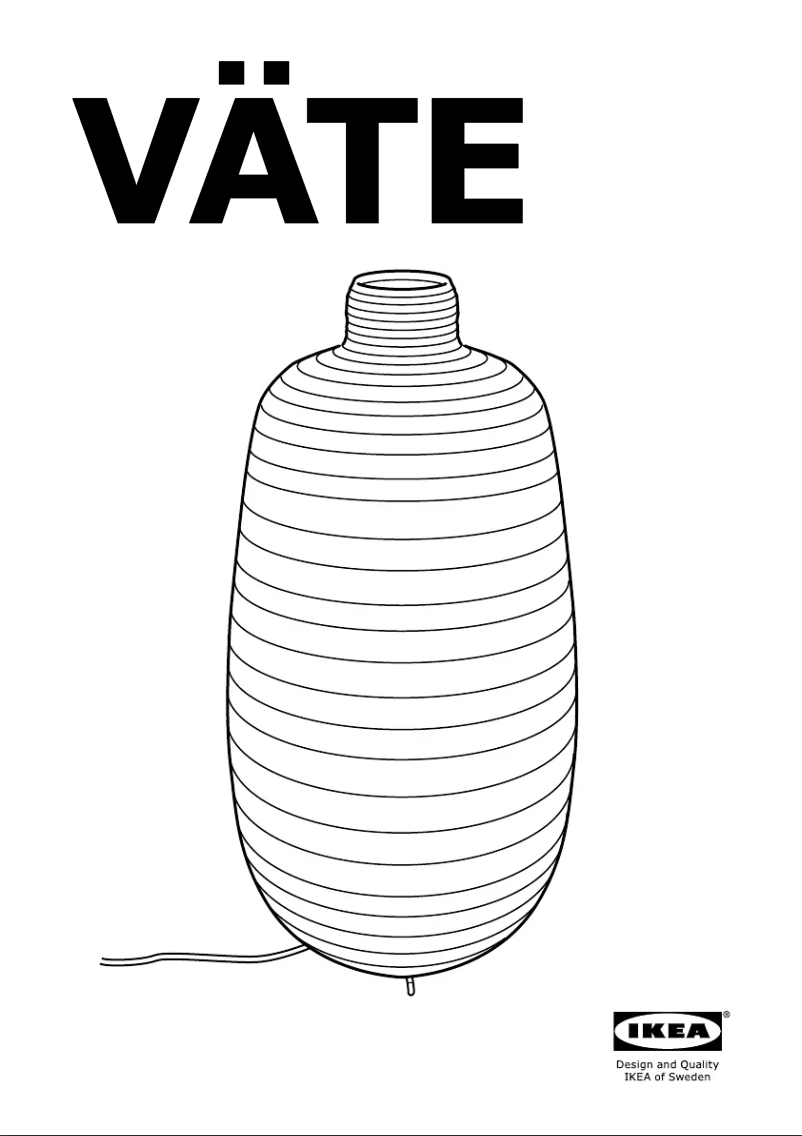 Page 1 de la notice Manuel utilisateur Ikea VATE
