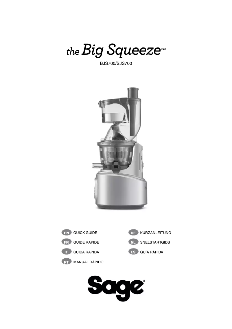 Página 1 del manual Manual de usuario Sage the Big Squeeze BJS700